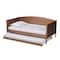 Baxton Studio Veles Mid-Century Ash Walnut Finished Wood Daybed with Trundle 159-9825-9826 - alternate 5